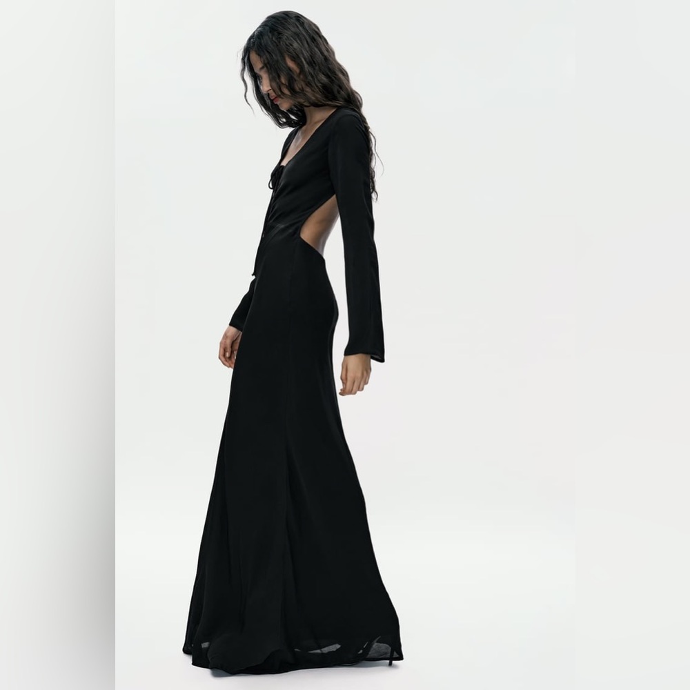 ZARA LONG OPEN BACK DRESS - Picture 6 of 9